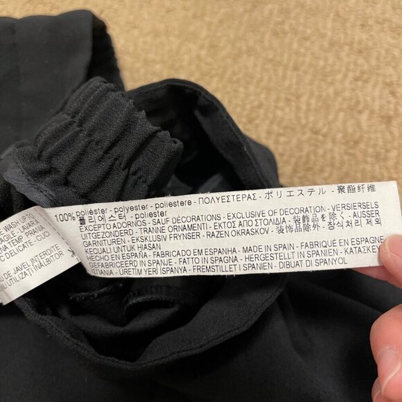 ZARA Textured Crepe Pants with Gold Side Stripe Black – S - Picture 10 of 13